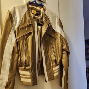 Gold and White Women's Jacket